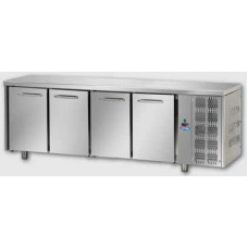 Tavolo Refrigerato Temperatura Positiva 4 Sportelli GN 1/1 con Piano Superiore profondità cm 70